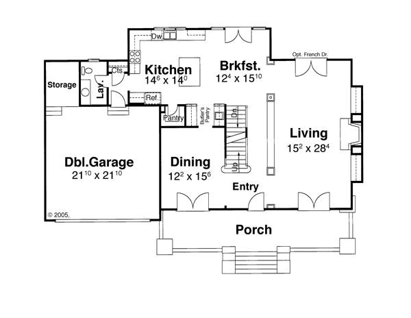 First Floor image of HAMPTON House Plan